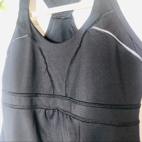 Athleta Black Workout Tank Top Shelf Bra Racerback - Picture 3 of 10